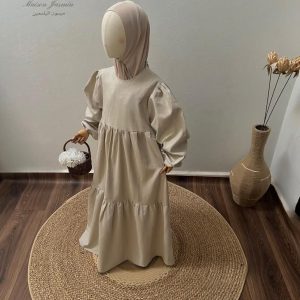 La robe Jasmin en Lin beige